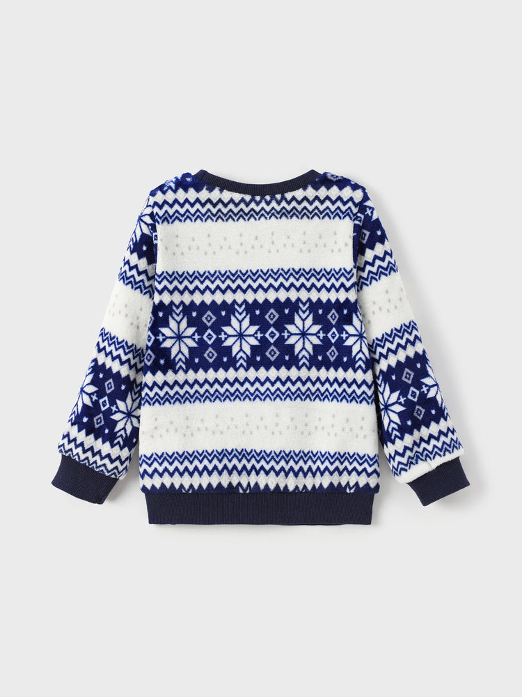 Sweat-shirt de Noël flocon de neige pour tout-petit garçon/fille bleu/noir