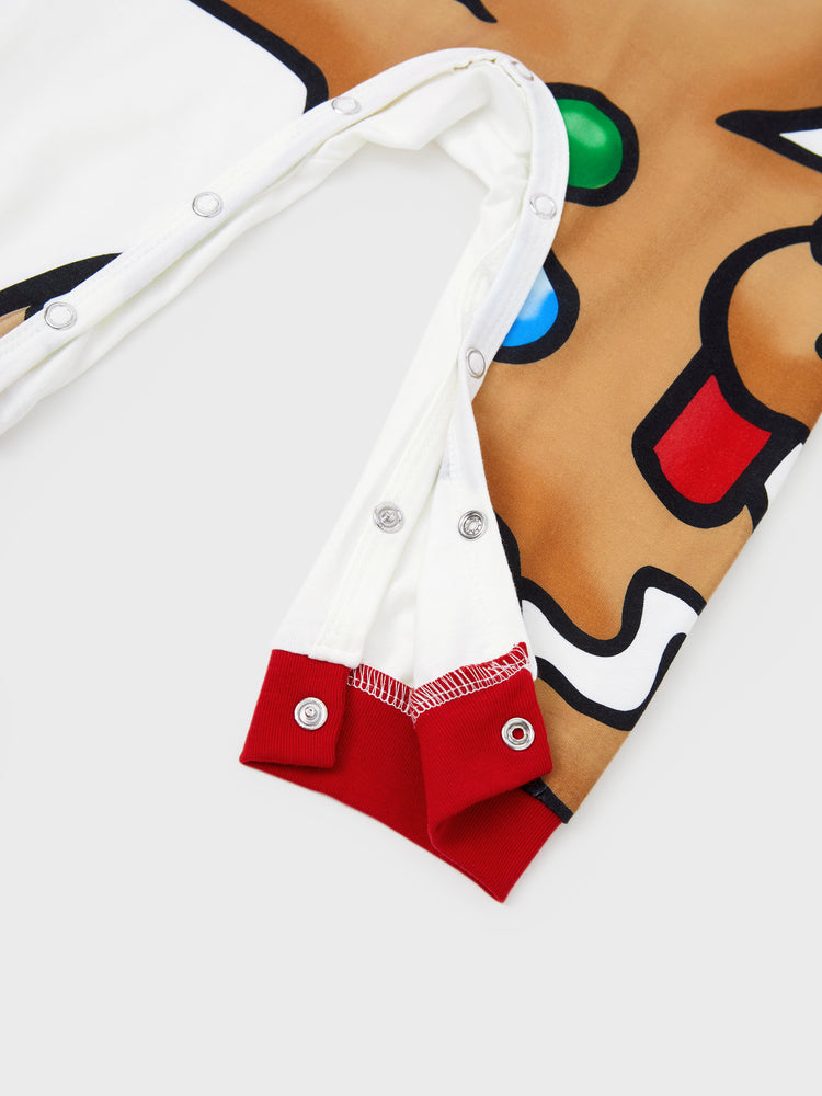 Christmas Family Matching Raglan Sleeves Gingerbread Man Pajamas Sets with Drawstring and Pockets with Christmas Socks red/black