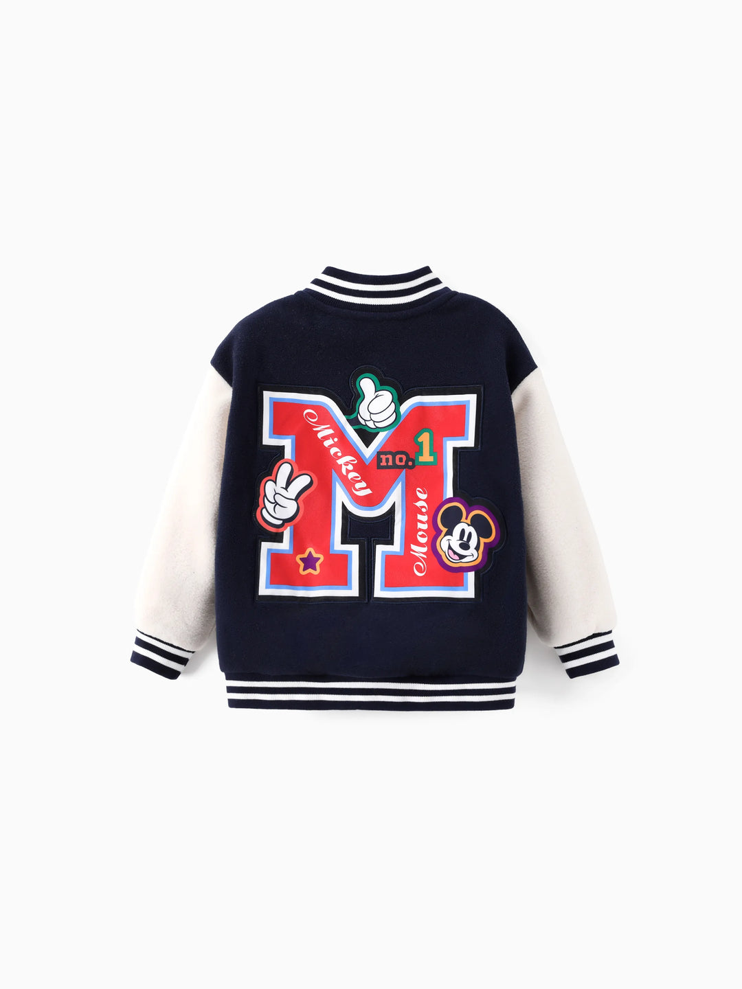 Chaqueta de felpa con bloques de color bordados de Mickey Mouse/Minnie Mouse para niños pequeños/niños de Disney Mickey y sus amigos, azul real