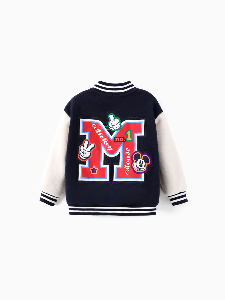 Disney Mickey and Friends Toddler/Kid Mickey Mouse /Minnie Mouse Embroidered Colorblock Plush Jacket royalblue
