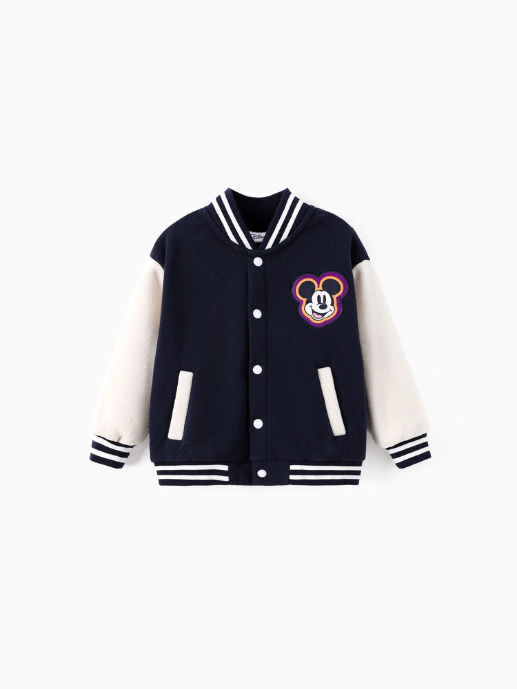 Disney Mickey and Friends Toddler/Kid Mickey Mouse /Minnie Mouse Embroidered Colorblock Plush Jacket royalblue