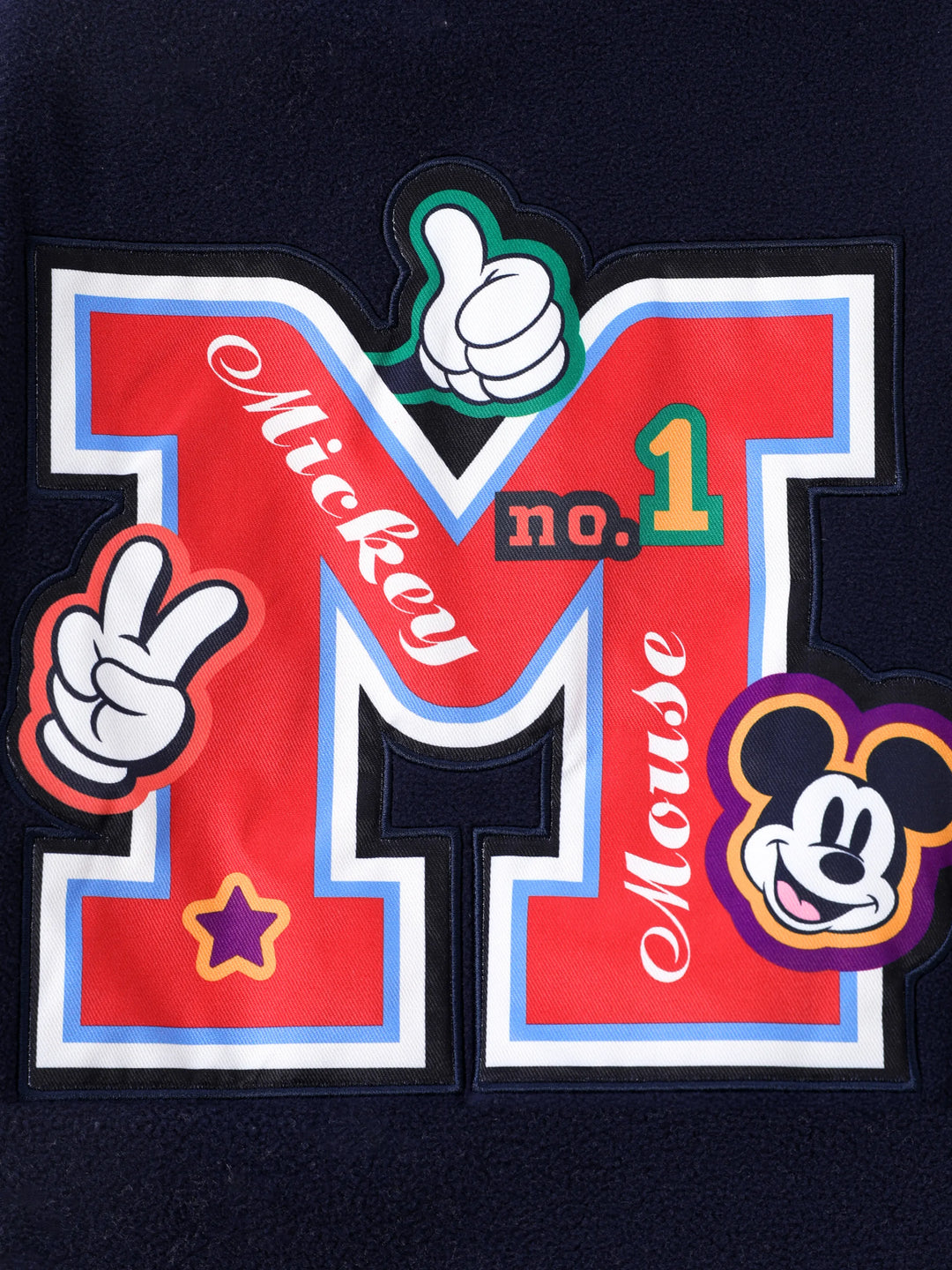 Chaqueta de felpa con bloques de color bordados de Mickey Mouse/Minnie Mouse para niños pequeños/niños de Disney Mickey y sus amigos, azul real