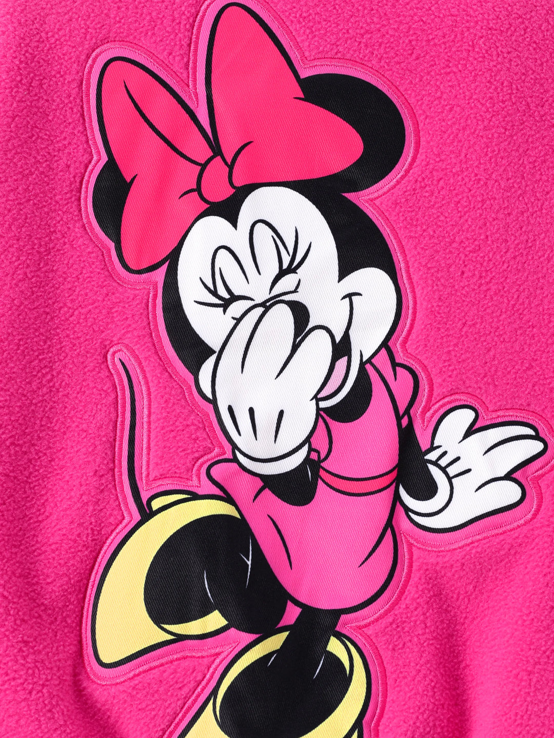 Disney Mickey and Friends Mädchen 1tlg. Minnie Bestickte Farbblock Plüschjacke Rosé