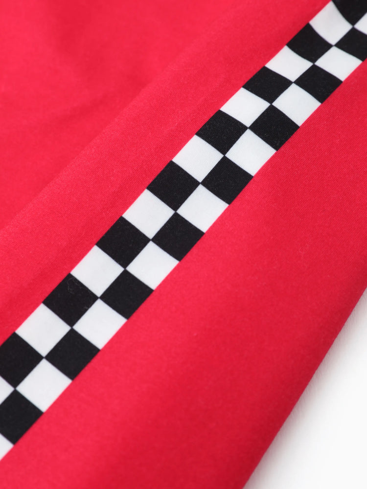 Hot Wheels Toddler Boy 1pc Colorblock Logo Print Long-sleeve Racing Jumpsuit Red