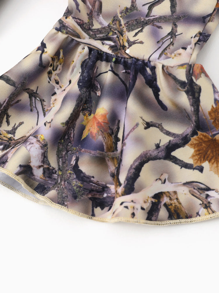 Conjunto de 2 piezas de chaqueta con capucha y leggings acampanados de camuflaje para bebé/niña pequeña, color albaricoque