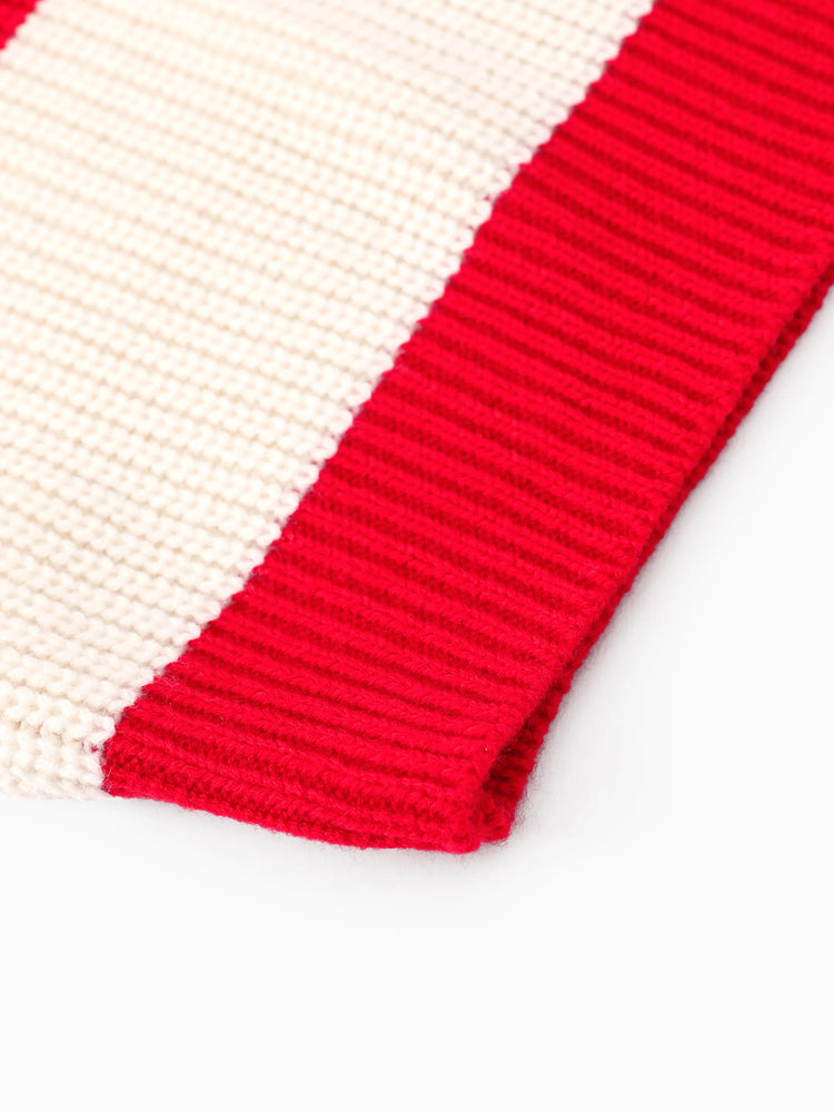 Disney Mickey and Friends Family matching 1pc Character Pattern Striped Long-sleeve Knitwear Sweater Red