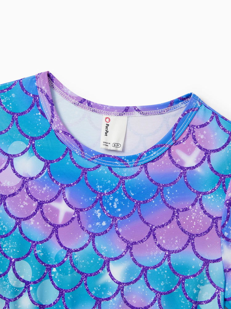 Lot de 2 robes décontractées imprimées et unies pour petite fille, vertes