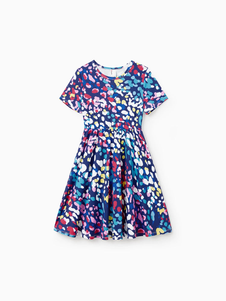 2-Pack Toddler/Kid Girl Printed & Solid Causal Dress Pink