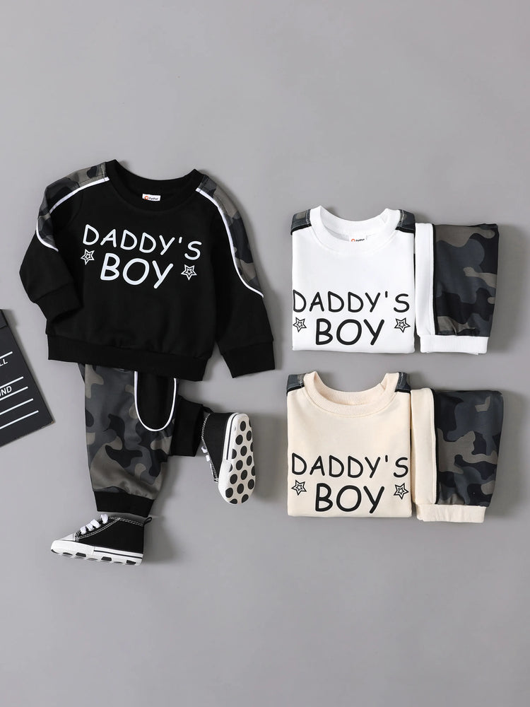 Ensemble 2 pièces camouflage style décontracté pour bébé garçon, blanc