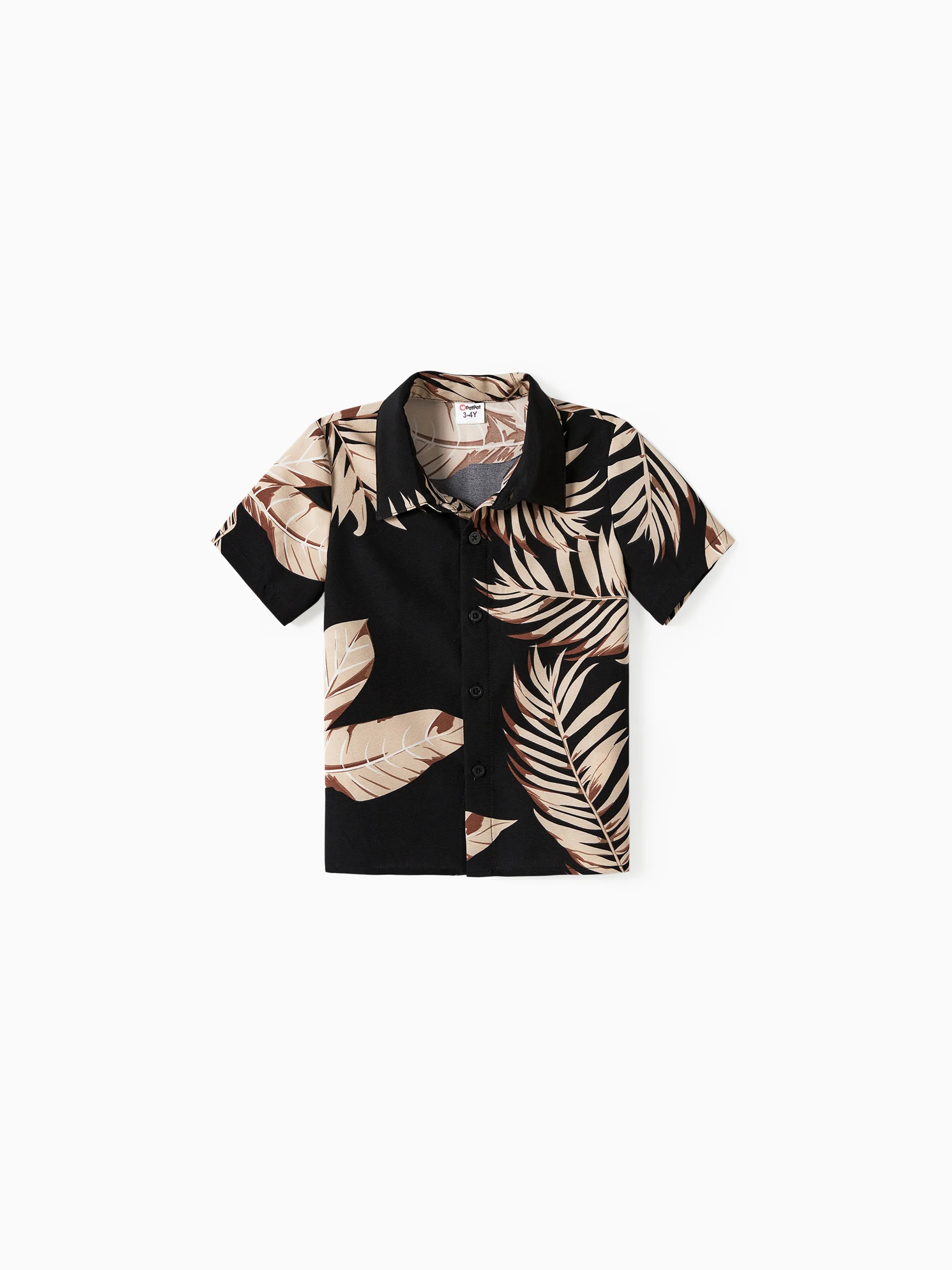 Strandoutfits für Kleinkind-Jungen: Solid Leaf Kurzarm-Tops