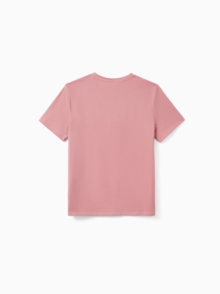 Daddy & Son Blue Cotton Colorblock Tee Shirt Set Pink