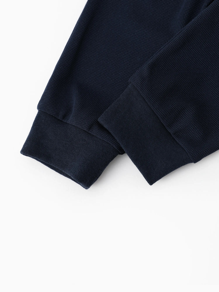 Pantalon taille haute texturé gaufré uni pour bébé garçon/fille, bleu tibétain