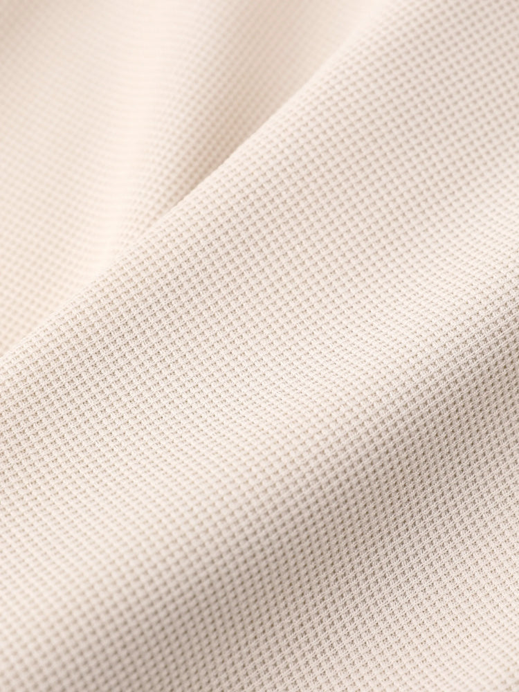 Pantalon taille haute texturé gaufré uni pour bébé garçon/fille, abricot