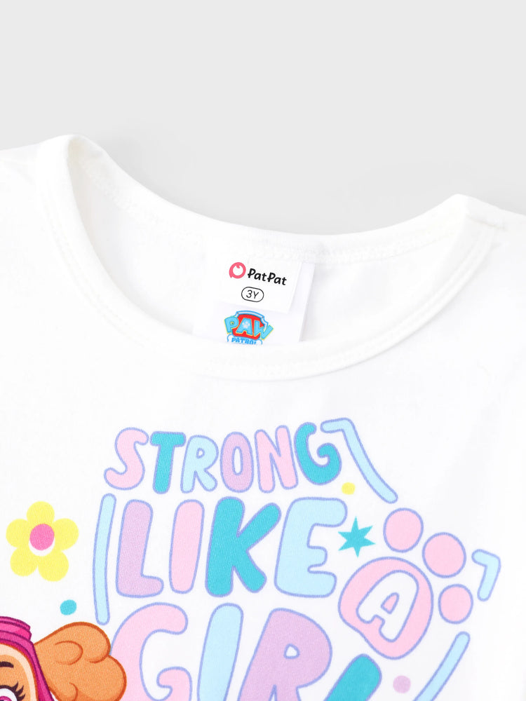 Robe à volants fleurie Skye Everest pour petite fille, blanche, de la Pat'Patrouille