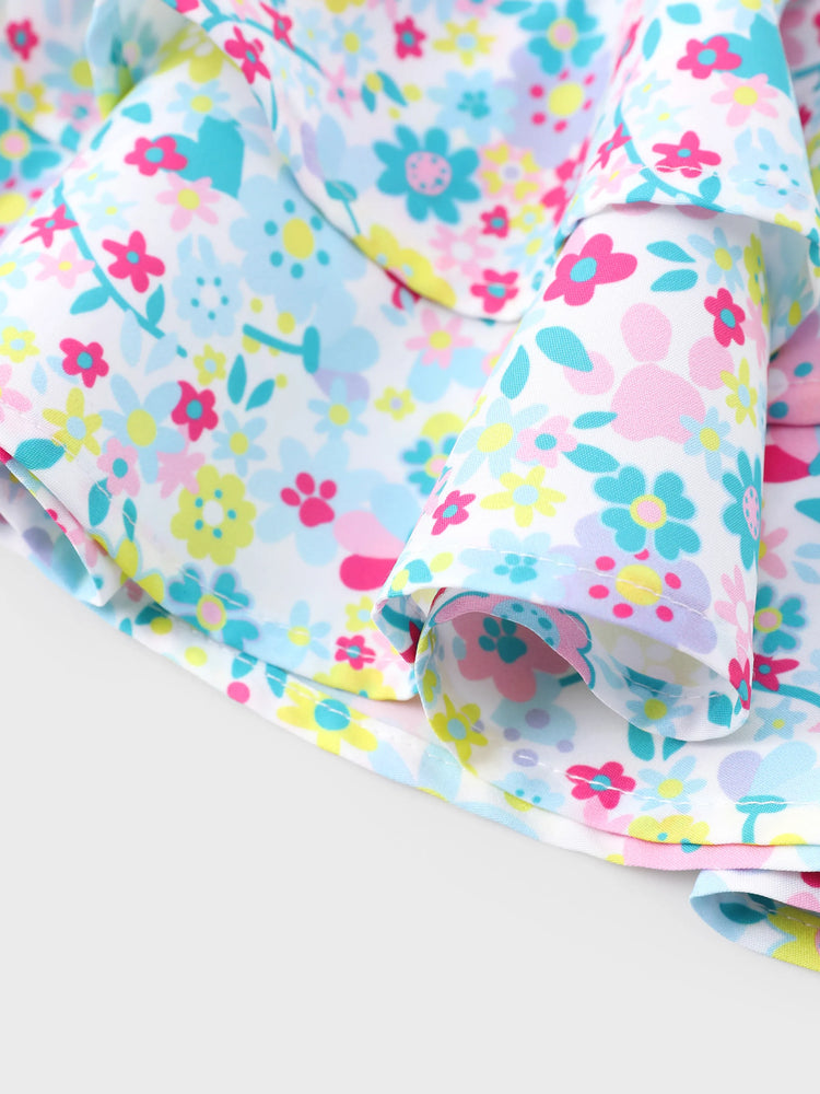 Robe à volants fleurie Skye Everest pour petite fille, blanche, de la Pat'Patrouille