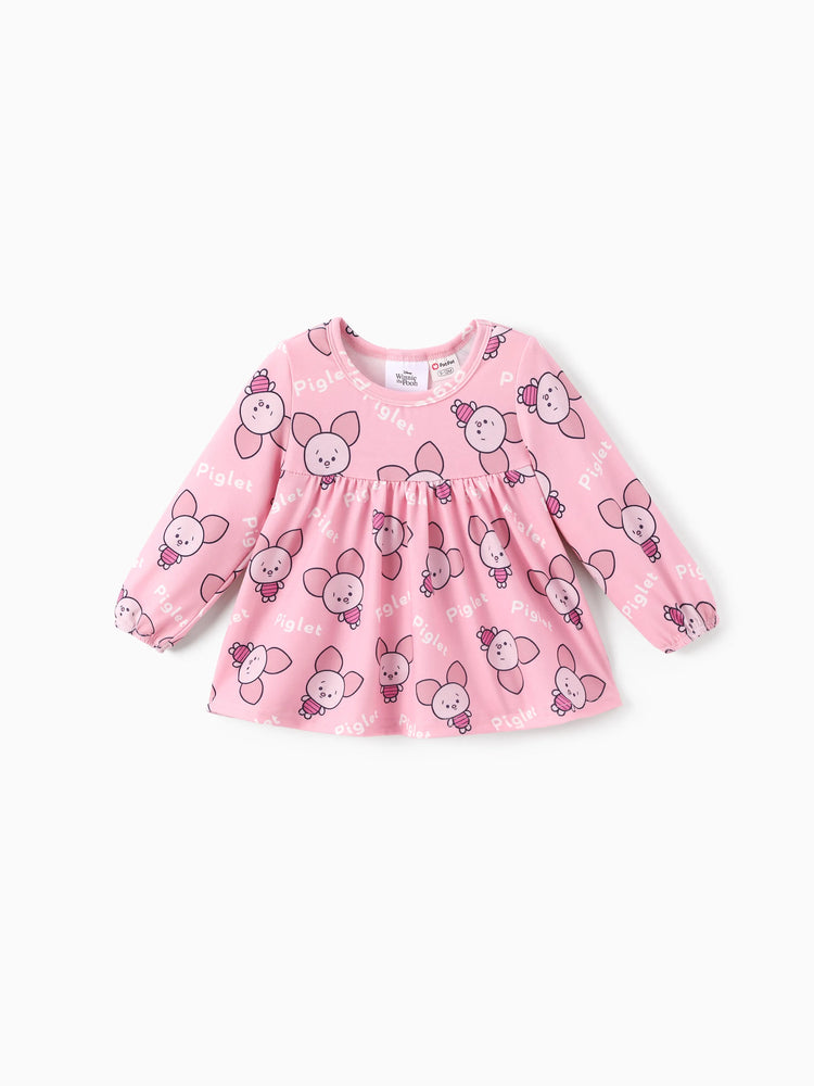 Disney Winnie the Pooh Baby/Toddler Girl 2pcs Naia? Piglet Pattern Ruffled Top And Cotton Leggings Set Pink