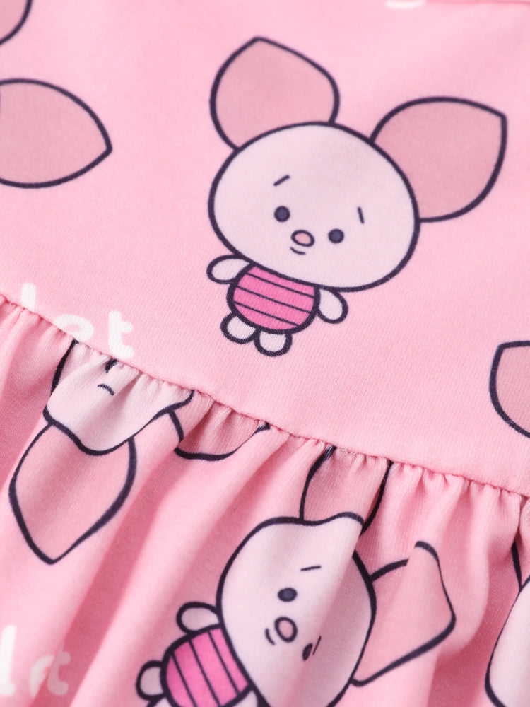 Disney Winnie the Pooh Baby/Toddler Girl 2pcs Naia? Piglet Pattern Ruffled Top And Cotton Leggings Set Pink