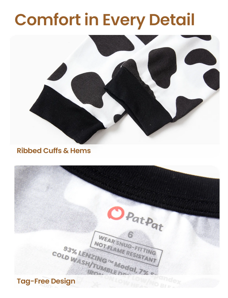 Christmas / Halloween Pajamas 2-piece Pajama Set With Childlike Print for Toddler / Kids ( Snug-Fitting ) Black