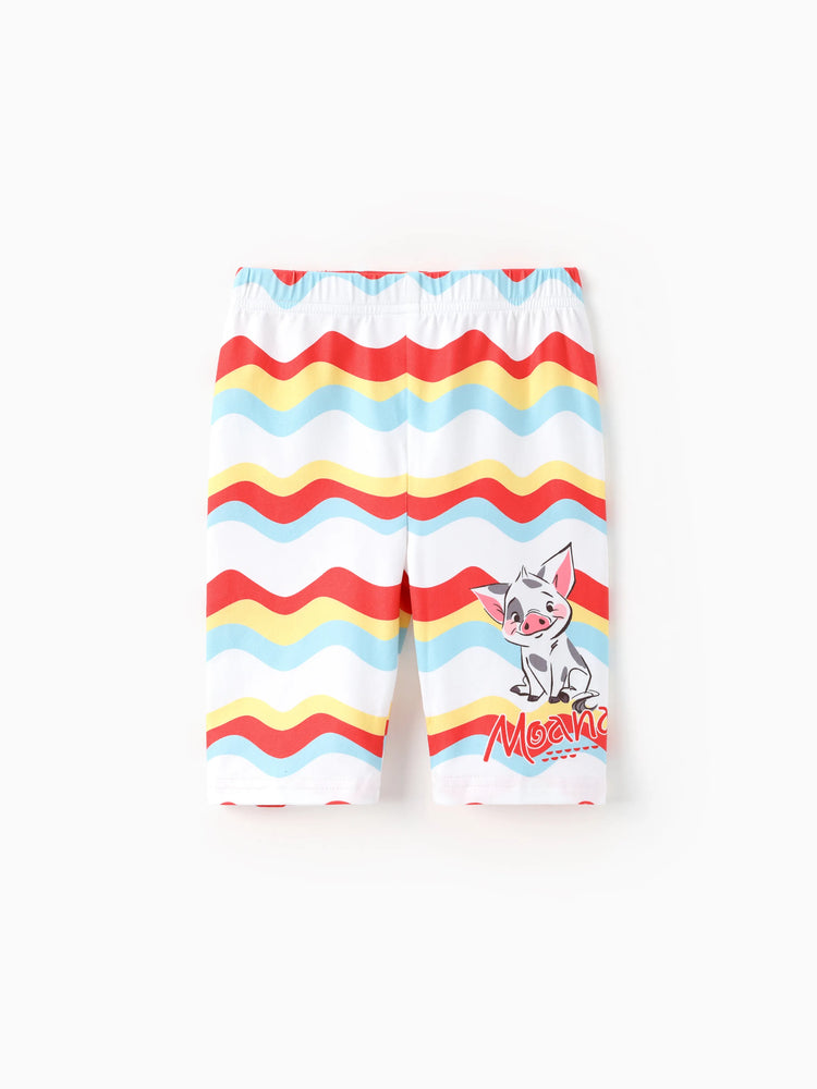 Disney Princess Toddler Girl 2pcs Naia™ Moana Pattern Ruffled Hem Top And Pant Set Yellow