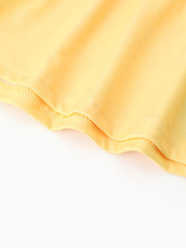 Disney Princess Toddler Girl 2pcs Naia™ Moana Pattern Ruffled Hem Top And Pant Set Yellow