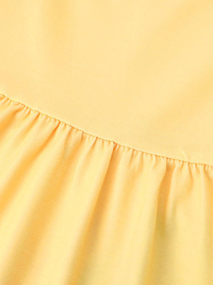 Disney Princess Toddler Girl 2pcs Naia™ Moana Pattern Ruffled Hem Top And Pant Set Yellow