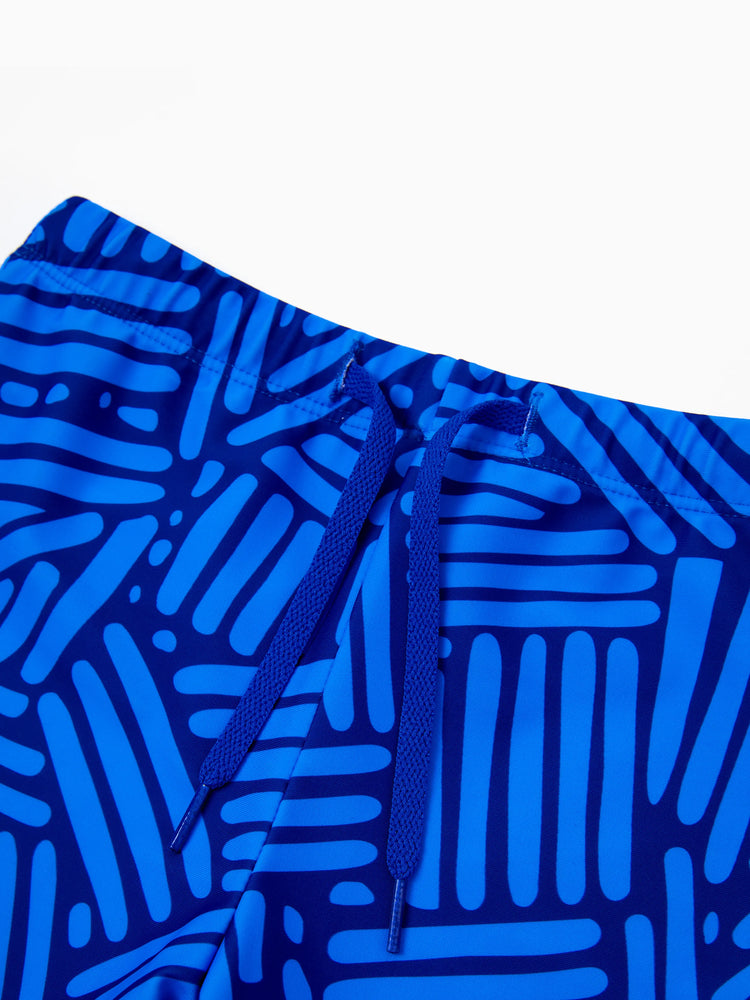 Family Matching Blue Ruffle One-piece Swimsuit or Swim Trunks Blue