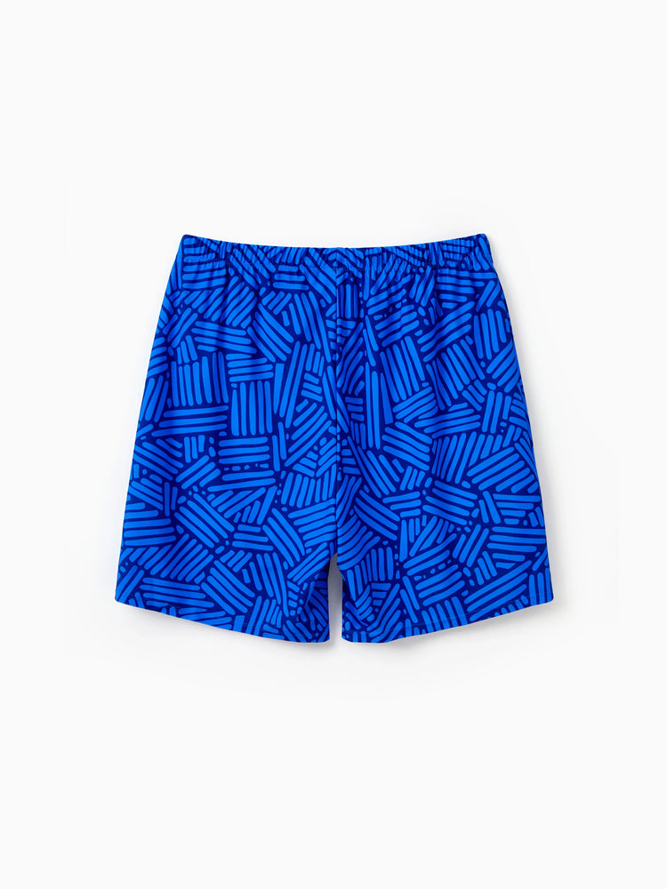 Family Matching Blue Ruffle One-piece Swimsuit or Swim Trunks Blue