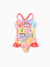 SpongeBob SquarePants Toddler/Kid Girl 1pcs Character Gradient Print Ruffle-hem One-piece UPF 50+ Swimsuit Multi-color