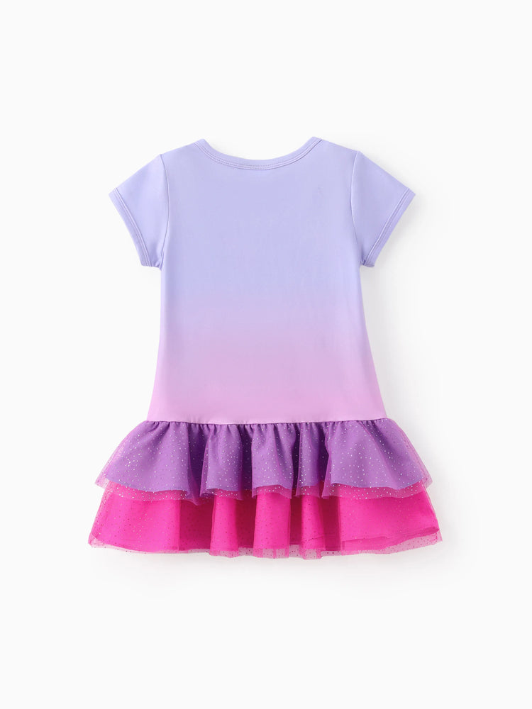 PAW Patrol Toddler Girl Skye Everest Gradient Ruffle-hem Dress Purple