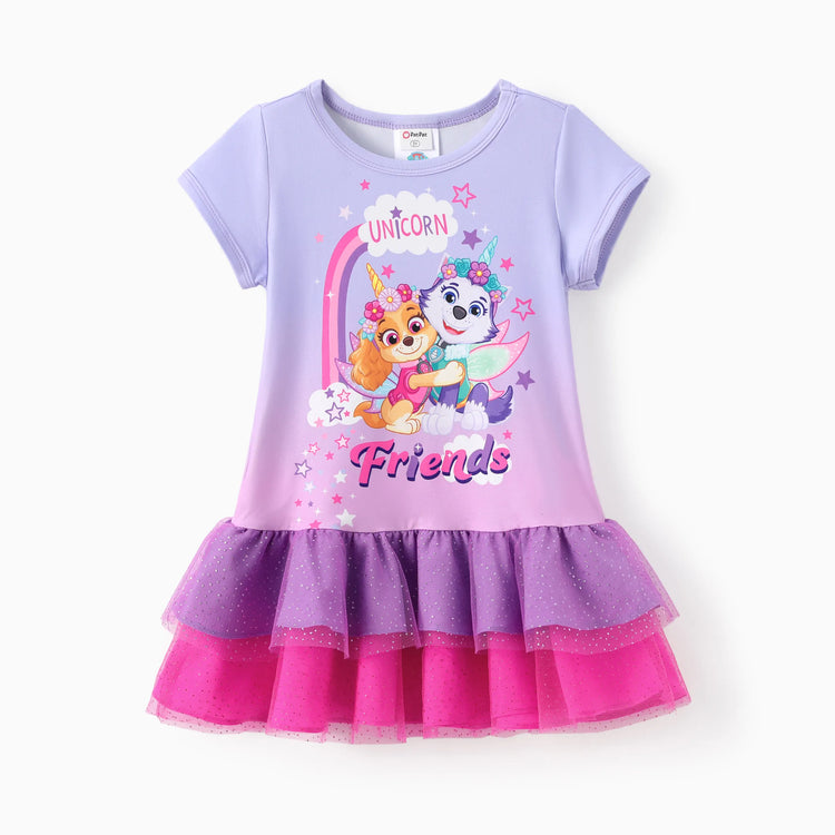 PAW Patrol Toddler Girl Skye Everest Gradient Ruffle-hem Dress Purple