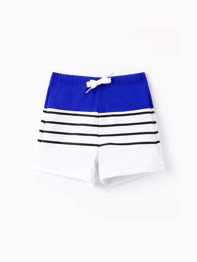 Toddler Boy Blue Drawstring Swim Trunks Blue
