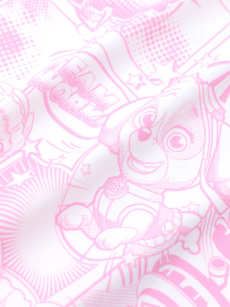 Haut à manches courtes à motif graffiti Chase/Skye/Rubble pour petite fille, 1 pièce, Pat'Patrouille, rose