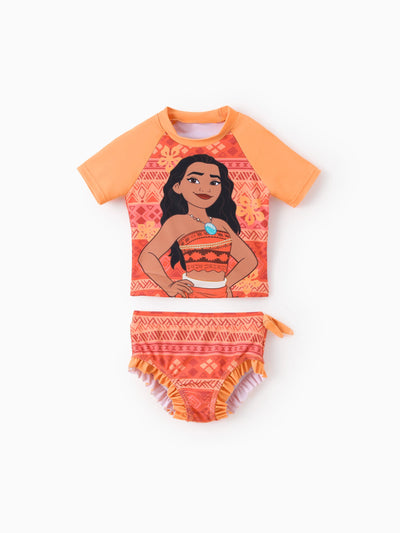 Maillot de bain anti-UV 2 pièces Disney Princess Moana pour petite fille, orange