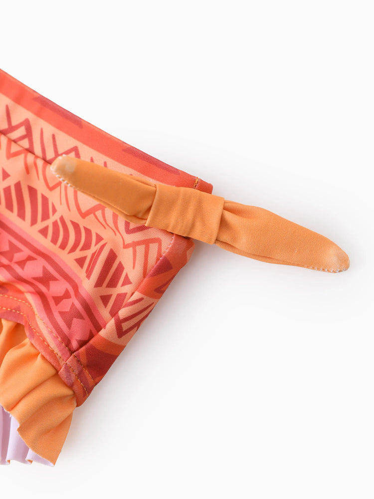 Disney Prinzessin Kleinkind Mädchen 2pcs Ariel Charakter Print Kurzärmeliges Oberteil und Shorts Badeanzug orange