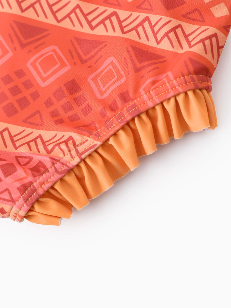 Disney Prinzessin Kleinkind Mädchen 2pcs Ariel Charakter Print Kurzärmeliges Oberteil und Shorts Badeanzug orange