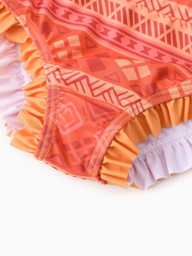 Disney Prinzessin Kleinkind Mädchen 2pcs Ariel Charakter Print Kurzärmeliges Oberteil und Shorts Badeanzug orange