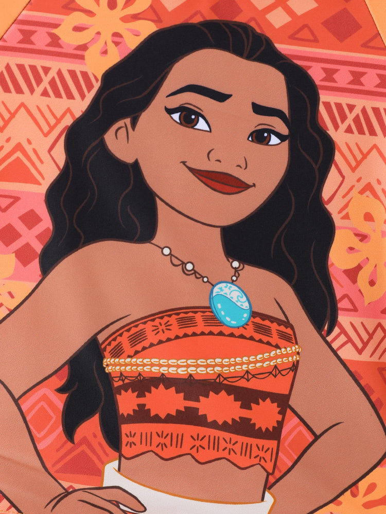 Disney Prinzessin Kleinkind Mädchen 2pcs Ariel Charakter Print Kurzärmeliges Oberteil und Shorts Badeanzug orange