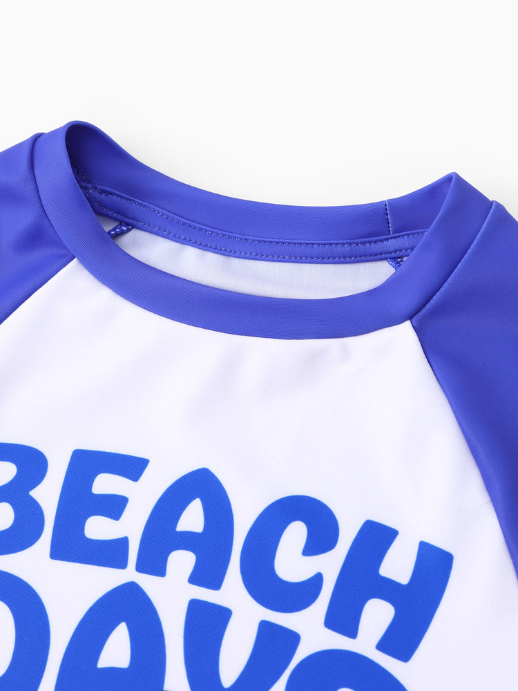 Maillot de bain 2 pièces Disney Stitch pour fille, haut à manches courtes et short à imprimé floral tropical, protection UPF 50+, violet