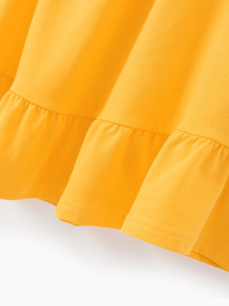 Lot de 3 robes enfantines à manches flottantes pour petite fille, couleur gingembre