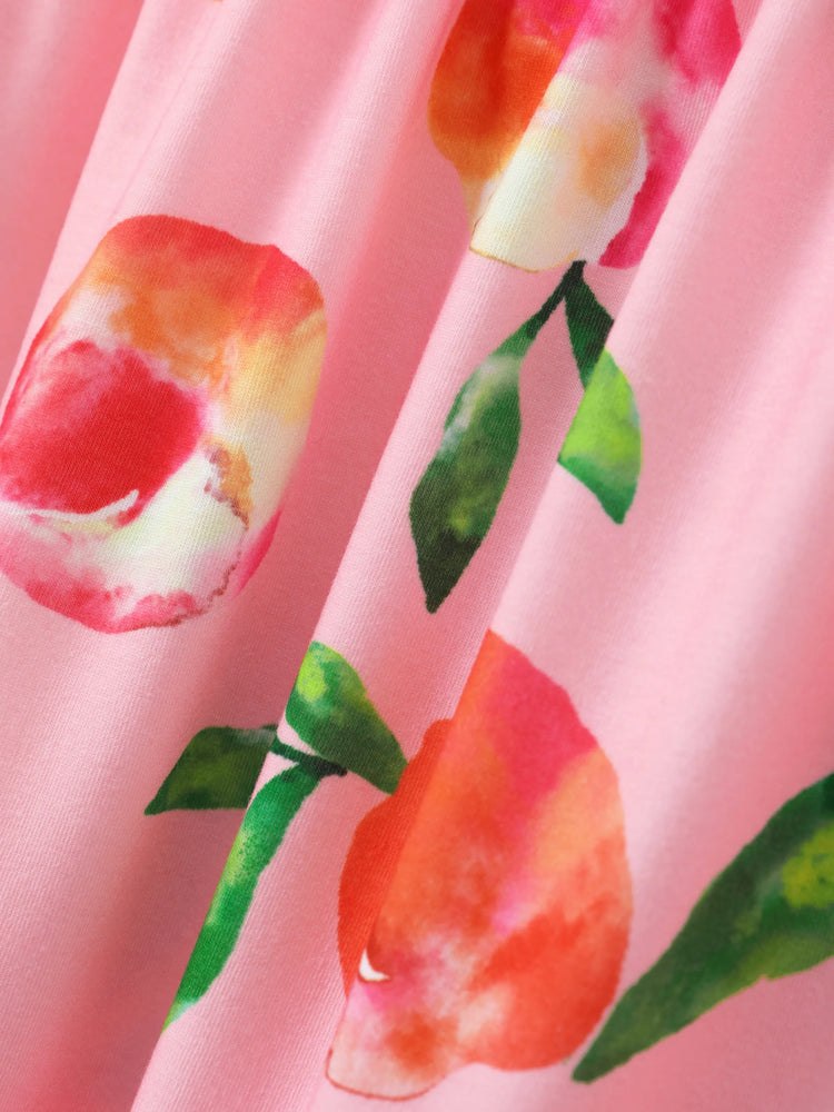 Lot de 3 robes enfantines à manches flottantes pour petite fille, couleur gingembre