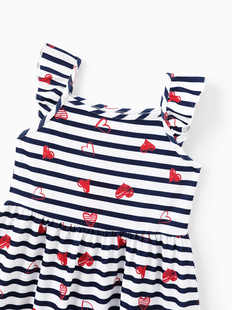 Lot de 3 robes enfantines à manches flottantes pour petite fille, rose vif