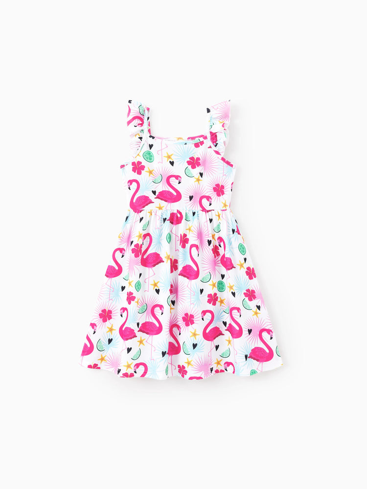 Lot de 3 robes enfantines à manches flottantes pour petite fille, rose vif