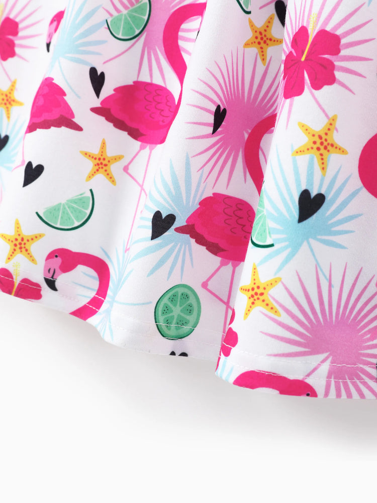 Lot de 3 robes enfantines à manches flottantes pour petite fille, rose vif