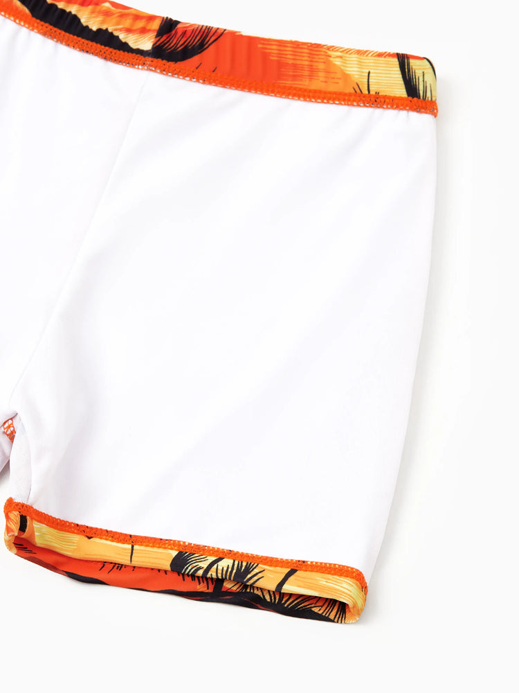 Toddler Boy Tropical Hawaiian Swimwear Orange