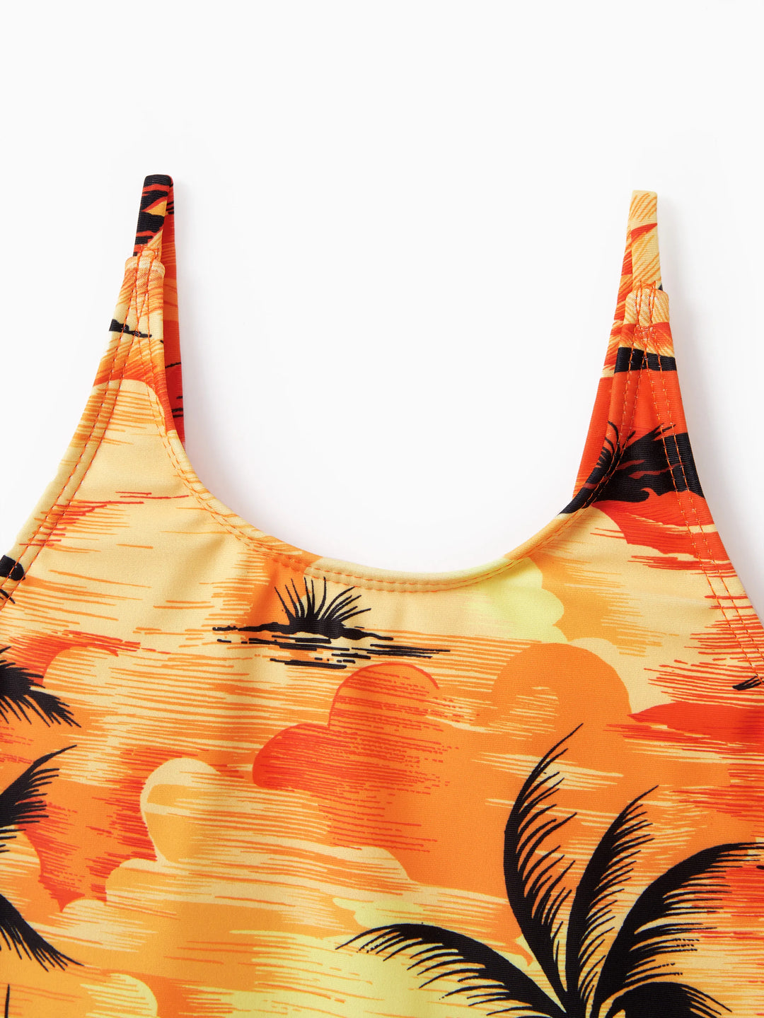 Bañadores hawaianos tropicales para niña pequeña Naranja