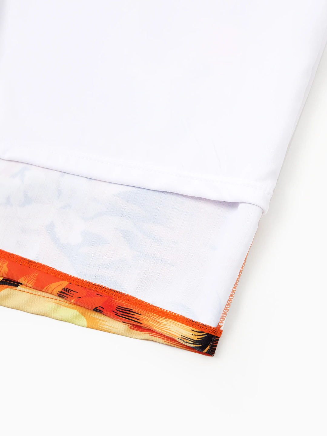 Trajes de baño hawaianos tropicales para papá e hija Naranja