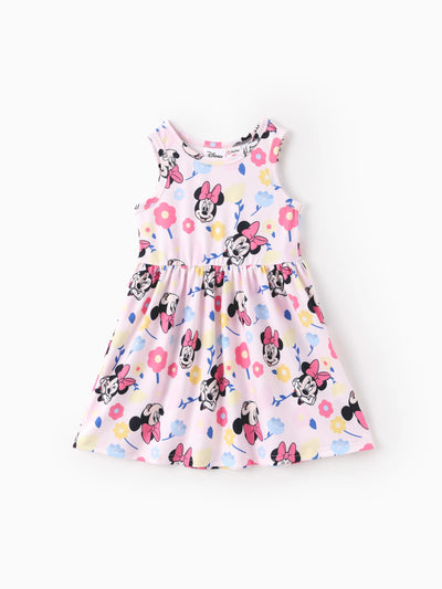 Robe sans manches à imprimé floral Minnie Mouse Disney Mickey et ses amis pour petite fille, 1 pièce, Naia™, rose clair