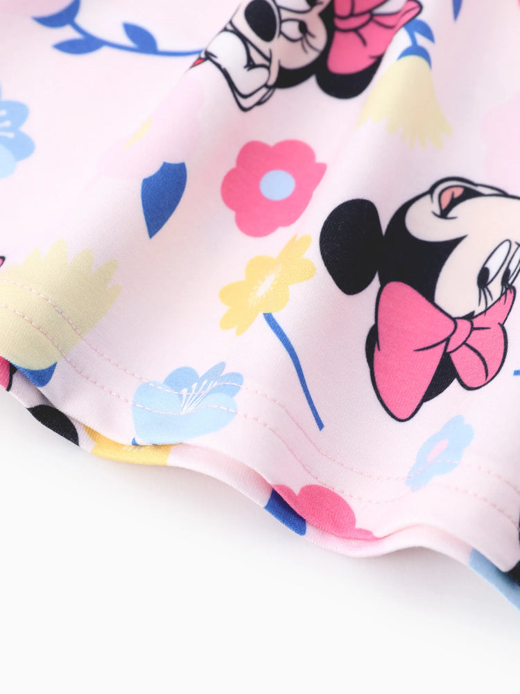 Disney Mickey and Friends Toddler Girl 1pc Naia™ Minnie Mouse Floral Print Sleeveless Dress Light Pink