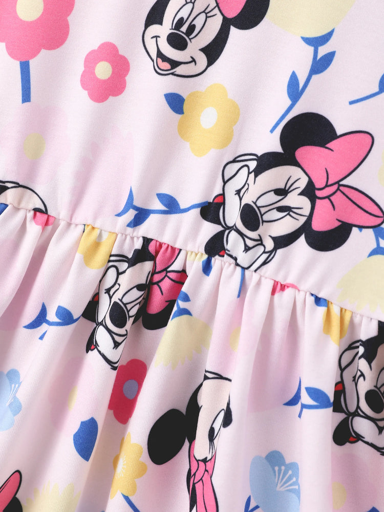 Disney Mickey and Friends Toddler Girl 1pc Naia™ Minnie Mouse Floral Print Sleeveless Dress Light Pink