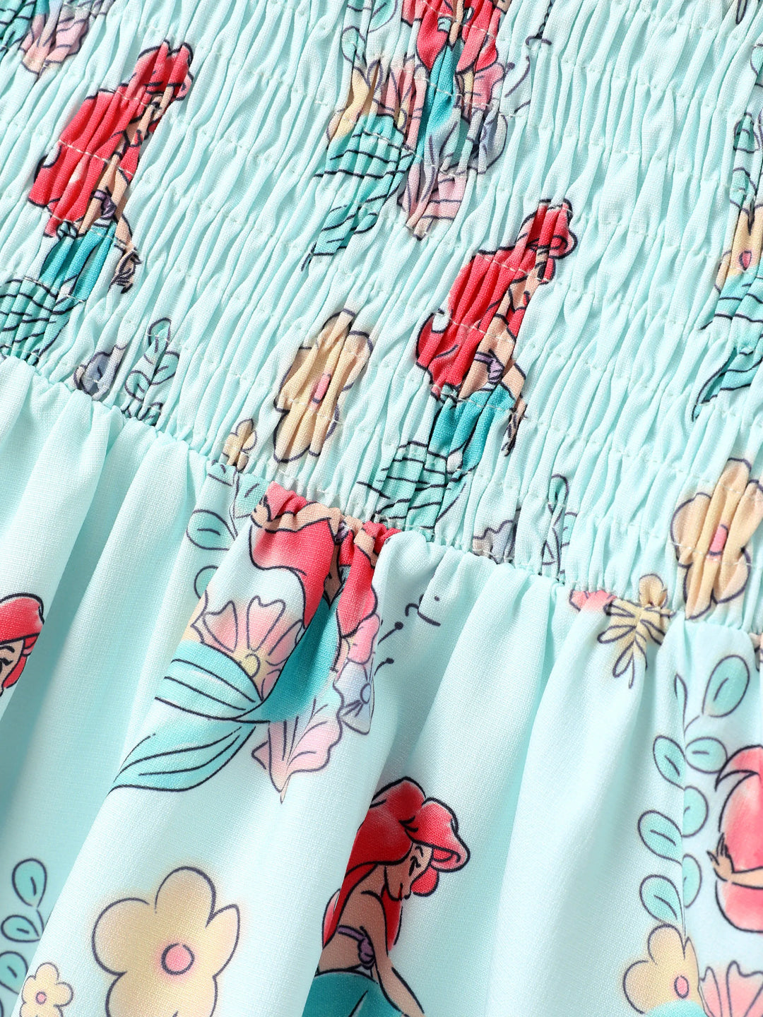 Disney Prinzessin Ariel 1tlg. Kleinkind-Mädchen Figurdruck Blumenkleid Grün